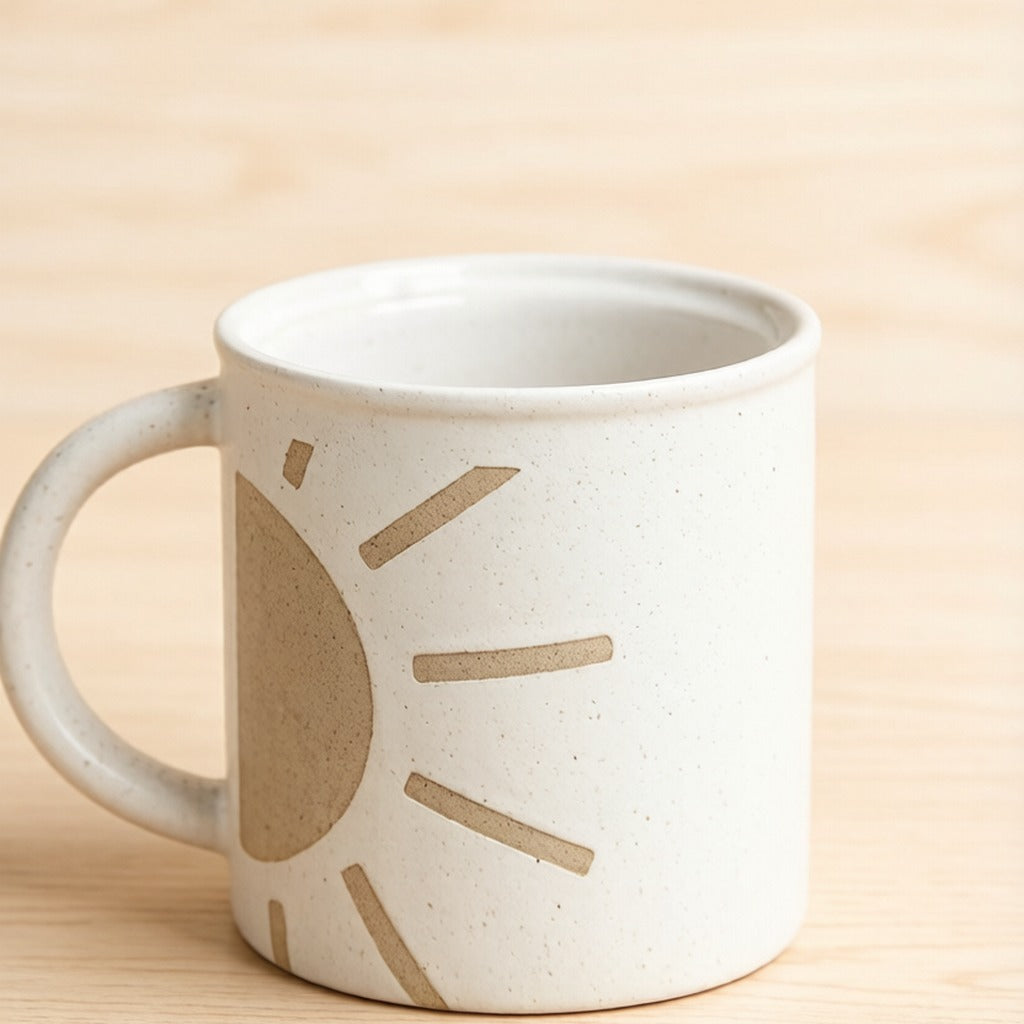 Sun And Moon Contrast Color Speckled Ceramic Couple Mug