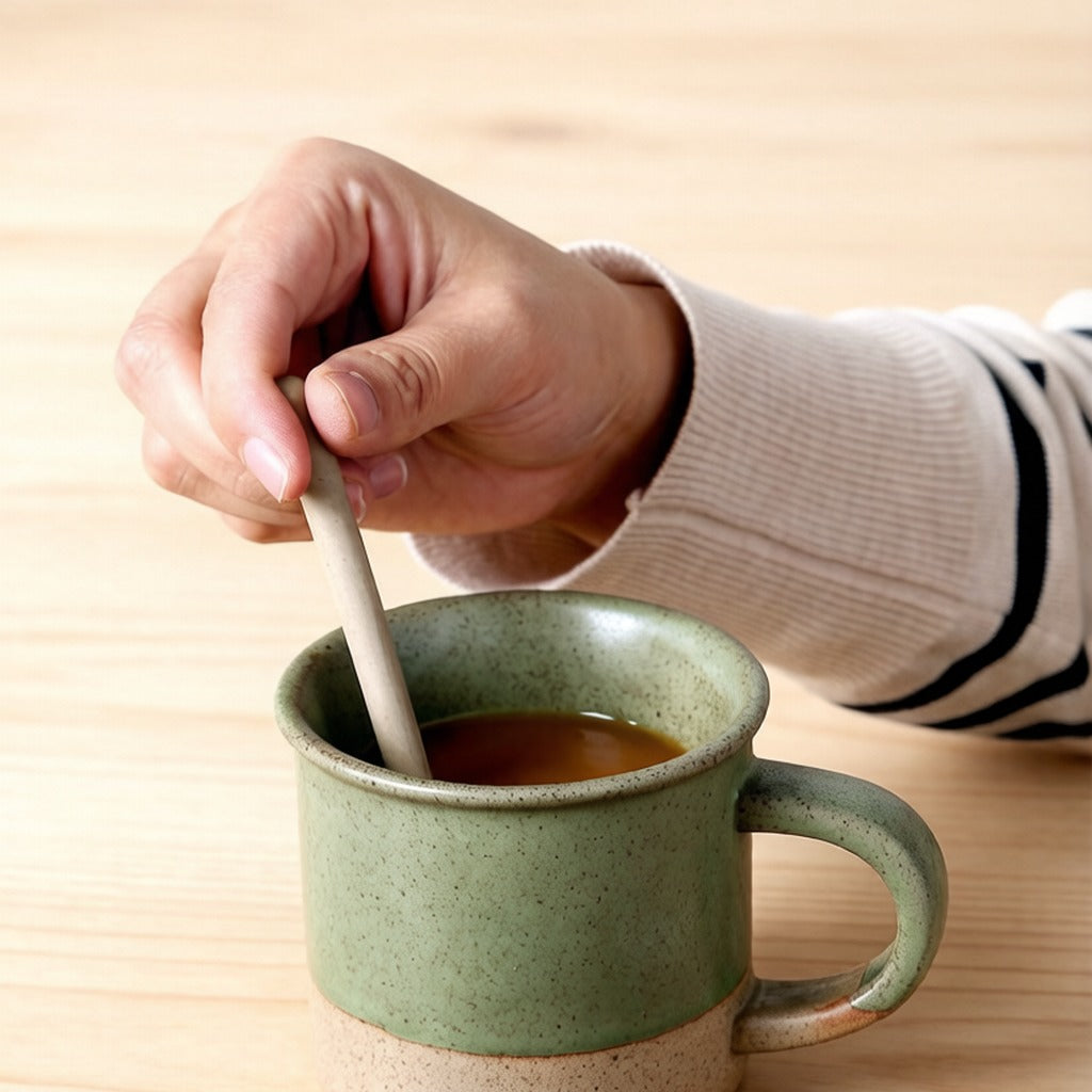 Speckled Sage Green Split Glaze Wabi Sabi Ceramic Coffee Mug
